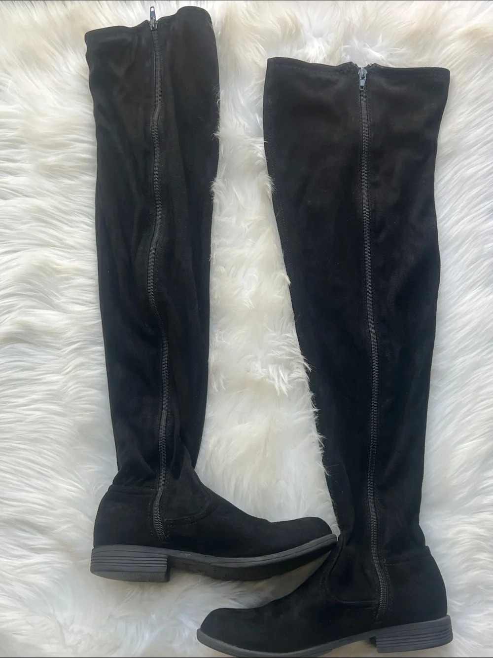 Bamboo Classic Black Over-the-Knee Women's Suede Boots